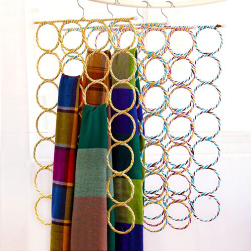 Multi-ring paper rattan hangers, scarf racks, silk scarf rac