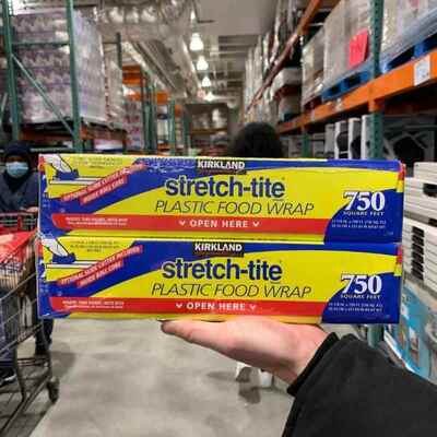 美国进口Kirkland Stretch-tite costco食品保鲜膜带切割器231米