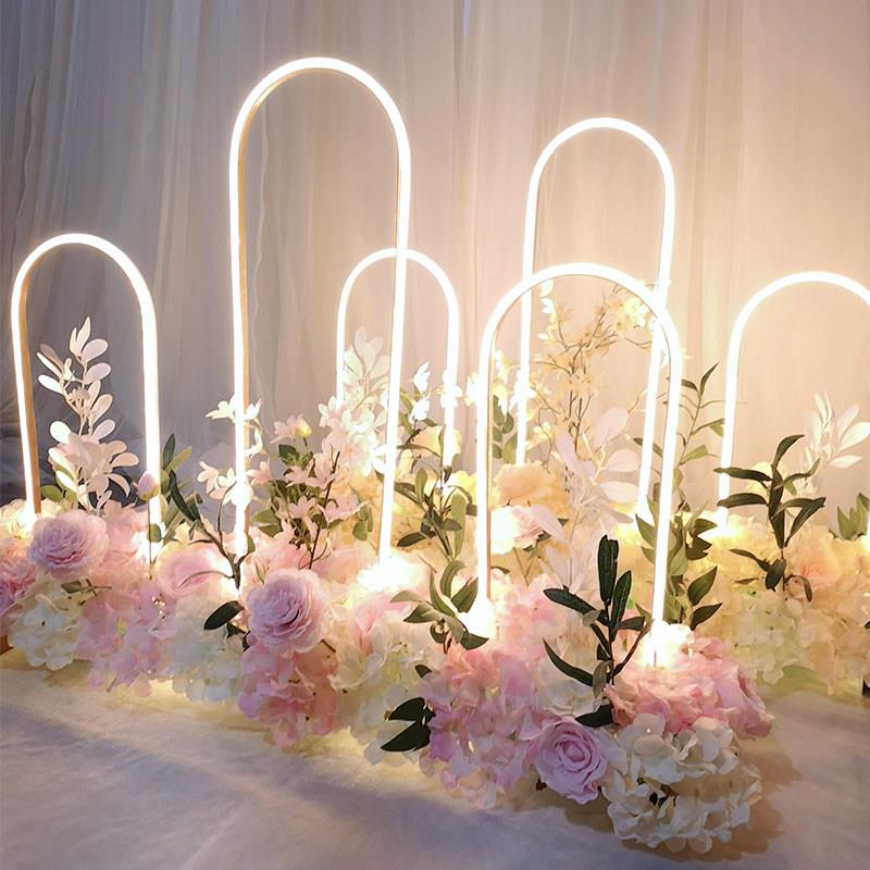婚礼LED灯光路引铁艺道具布置花柱 可客制化爱的N次方红玫瑰