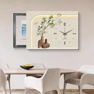 北欧风格 饰画带时钟配电箱挂画遮挡电闸盒开关壁画弱电箱 电表箱装