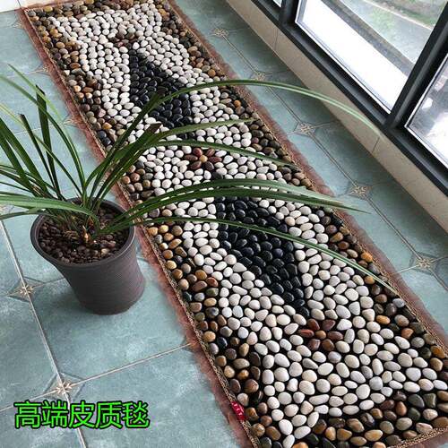 天然鹅卵石雨花石足底按摩脚垫足疗穴位指压石子路脚踩慢跑地垫