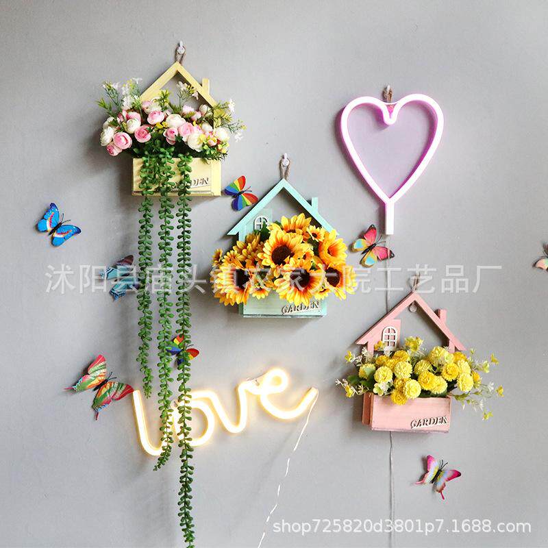 创意墙面装饰客厅挂件幼儿园墙上壁饰挂花房间餐厅进门口墙壁假花
