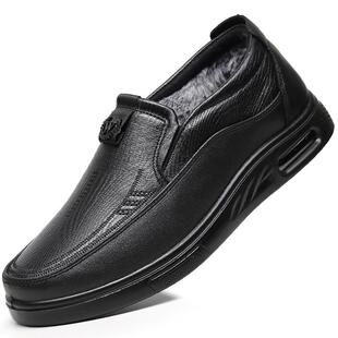 高档老北京布鞋冬防男棉鞋保暖加绒二棉彷皮商务中老季年人滑爸鞋