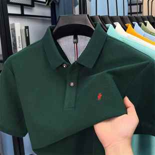 t恤男夏季 品牌男装 皮尔卡丹短袖 新款 商务休闲大码 刺绣纯棉polo衫