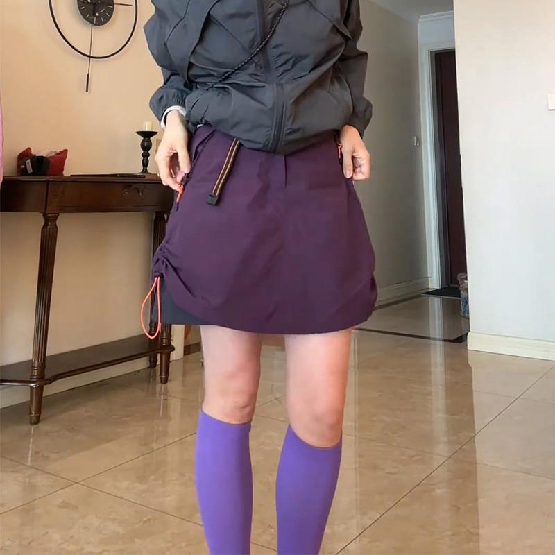 美式复古半身裙女2025新款防走光工装a字裙显瘦透气山系机能裤裙
