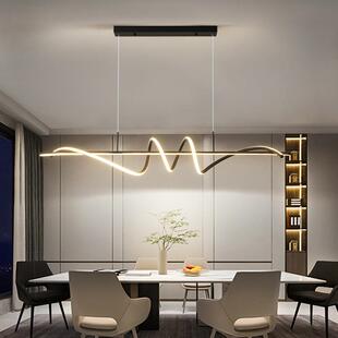 北欧螺旋长条餐厅吊灯现代简约大气饭厅吧台极简轻奢餐桌灯饰工厂