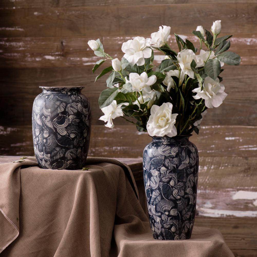 景德镇复古文艺新中式陶瓷花瓶民宿酒店电视柜插干花装饰品摆件,家居饰品,花瓶,淘宝优惠券,粉丝福利购,淘宝优惠卷