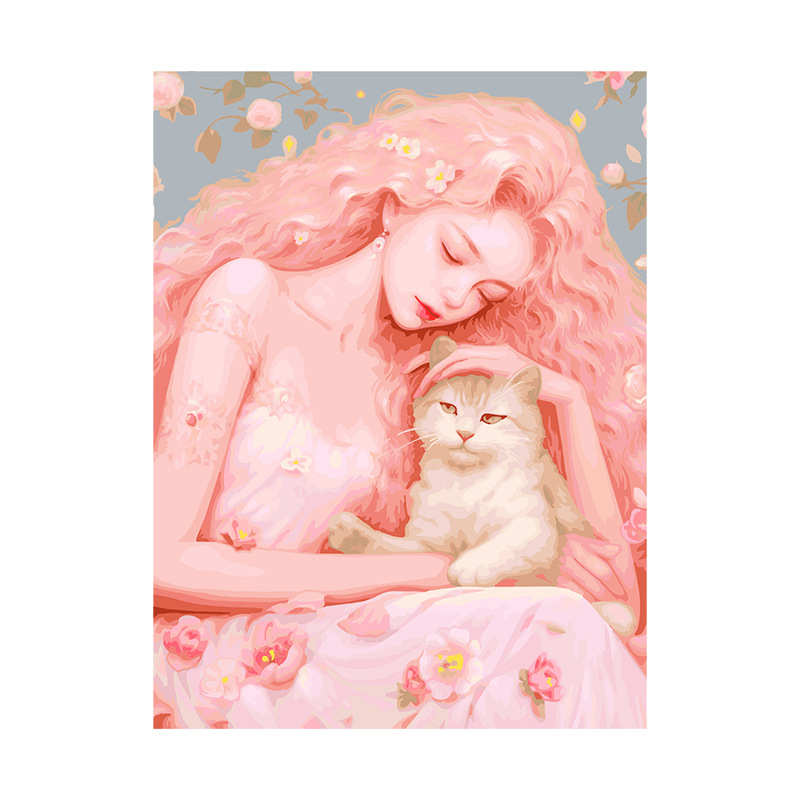 diy数字油画卡通油画 生日礼品手绘填色亲子兴趣培养摆件装饰画