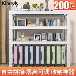 超强承重货架置物架多层收纳架快递仓库杂物间货物架办公室储物架