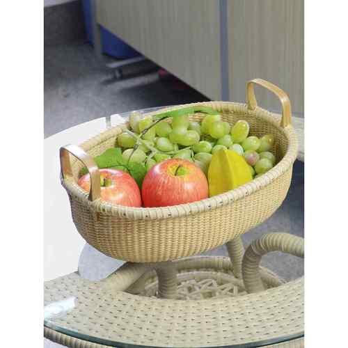 藤田藤储篮台式果盘储篮储篮储篮储篮整理篮木质编织工艺