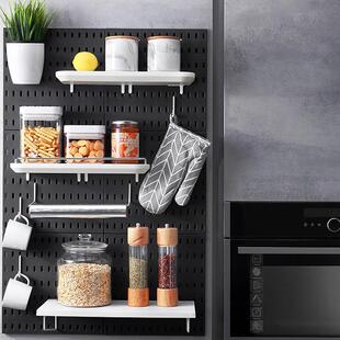 免打孔洞洞板收纳架隔板家用墙壁厨房浴室宿舍墙上置物架搁板壁挂