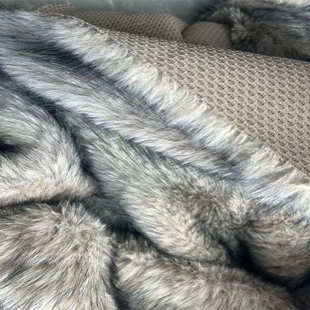 绒布长毛绒毛双色染毛领服装狐狸面料供应毛狐狸纺仿家高密毛尖