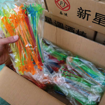 塑料彩色新星20cmPS调酒棒 透明五星奶茶店ktv酒吧饮料搅拌装饰棒