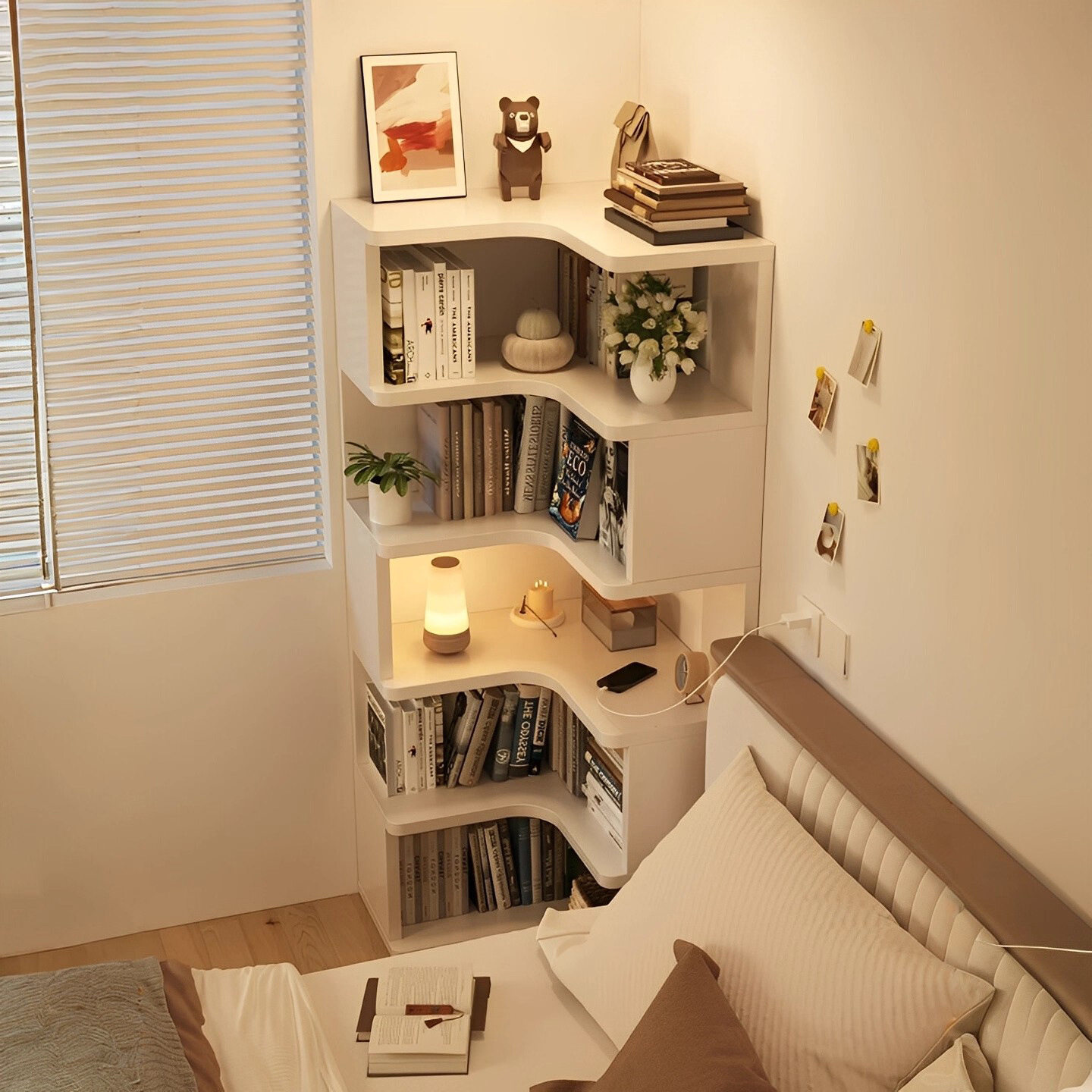 转角书架落地置物架墙角柜拐角柜三角柜子书柜储物柜一体靠墙窄柜,住宅家具,单个书柜,淘宝优惠券,粉丝福利购,淘宝优惠卷