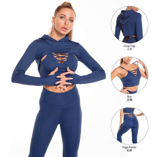Yoga suit set, women's hip yoga pants, long sleeved top,
