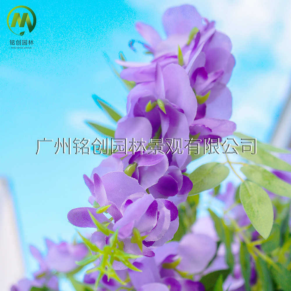 商场装饰仿真紫藤花树盆栽 仿真花树大型落地装饰摆件仿真豆花树