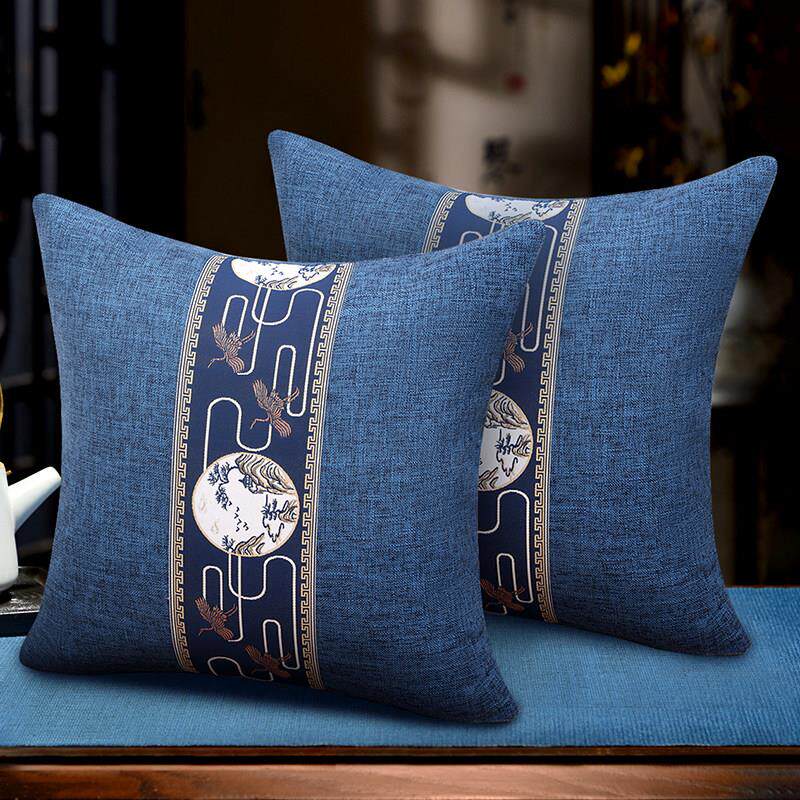新中式棉麻抱枕靠垫套腰枕客厅实木沙发靠枕套亚麻抱枕套不含芯