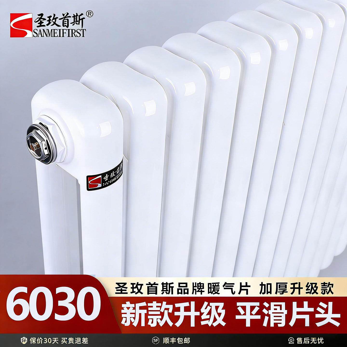 圣玫首斯新款暖气片家用水暖大水道6030钢二柱碳钢散热片集中供暖