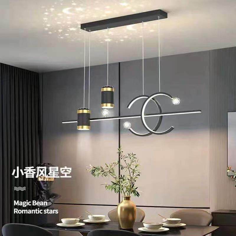 现代简约餐厅吊灯温馨浪漫星空顶led网红智能创意北欧饭桌吧台灯
