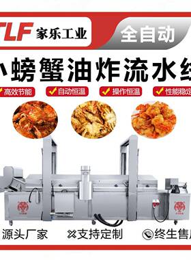 水产品油炸流水线 香辣蟹自动油炸机 带鱼盱眙龙虾全自动油炸设备