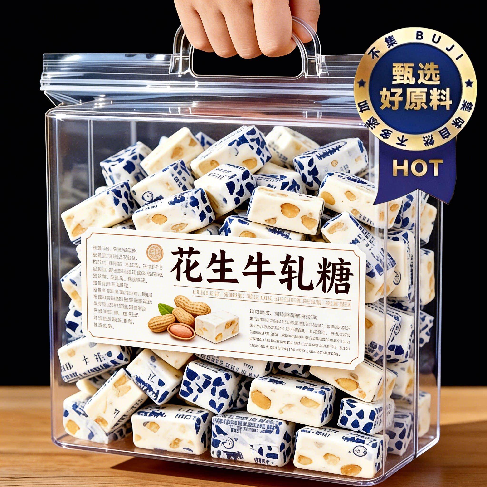 怀旧老式花生牛扎糖500g结婚喜糖奶糖怀旧糖果年货零食袋装