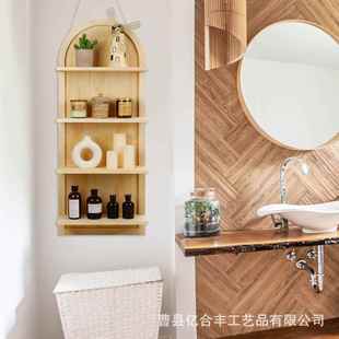 古木置物架家居墙壁装置物架饰儿童实房装饰物架壁挂式复储墙架