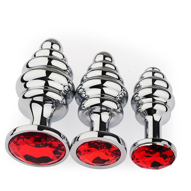 保密解压放松金属局部螺纹按摩器螺旋不锈钢菊部门塞庭扩张新款解