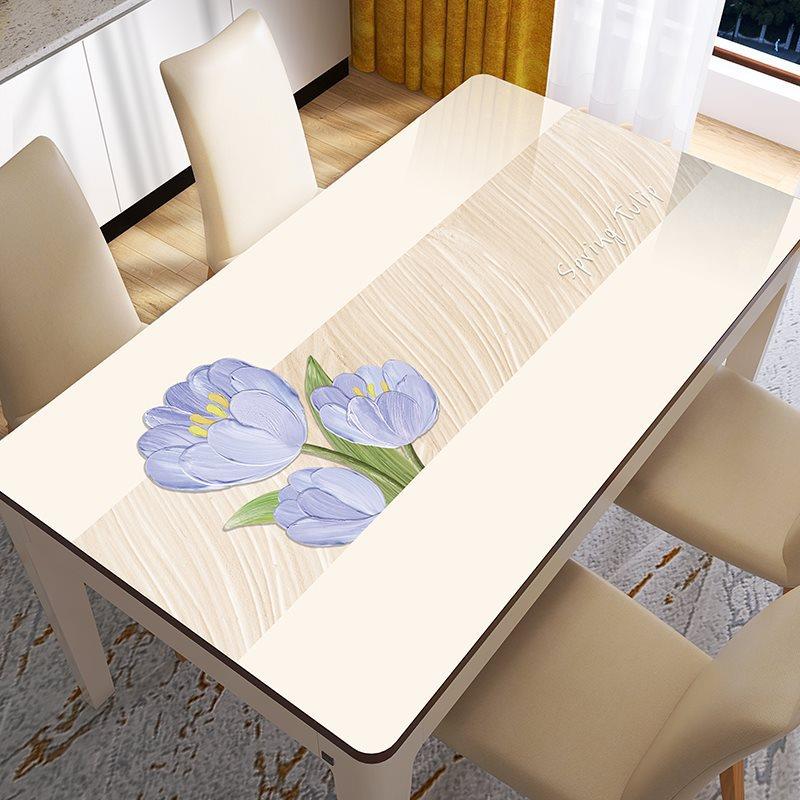 立体油画餐桌隔热垫pvc软玻璃茶几桌布免洗防水防油防烫桌面家用