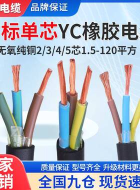 珠江YC/YCW橡胶电缆线2 3 4 5芯1.5 2.5 4 6 10 16平方橡胶护套线
