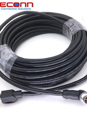 0度直角弯头M192X编码8Pin8芯公头转5RJ4网万兆CAT6A线10M12-X-M-