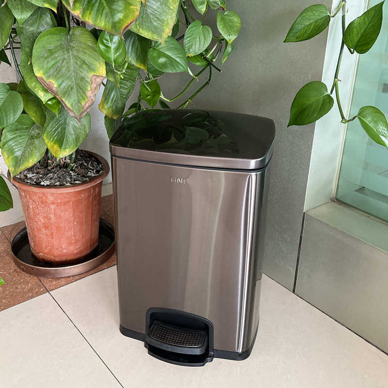 20l不锈钢客厅盖商用大容量新款gnf40厨房升ri0t有垃圾桶30l方形