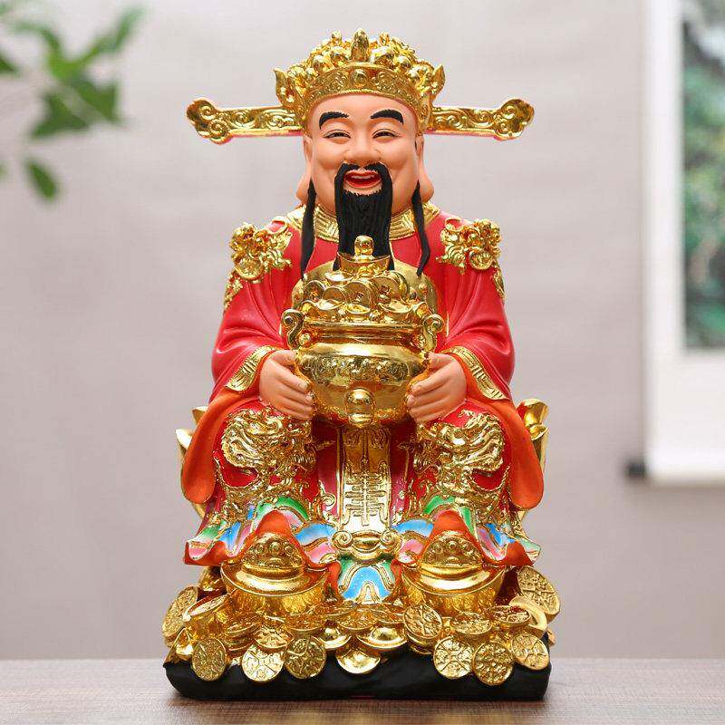 家用财神爷佛像招财摆件 文财神像居家乔迁开 业礼品 树脂佛像佛