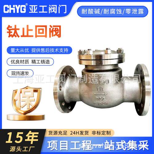 直供钛合金止回阀旋启式钛止回阀H44W-16TA2-DN65钛止回阀钛阀门
