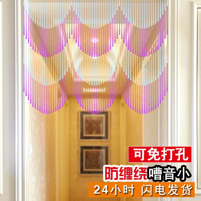 珠帘子门帘家用塑料隔断窗化妆室风水葫芦半截过道帘门连新款欧式