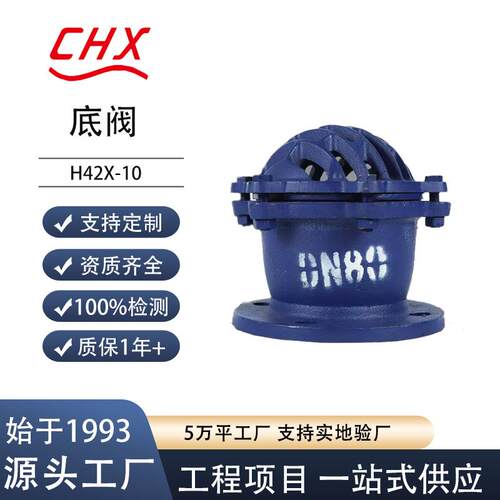H42X不锈钢法兰底阀规格多样性能电磁阀耐腐蚀单向止回水泵水管