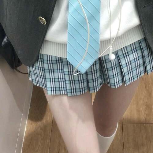 薄荷意/jk制服裙原创日系校供感格裙半身裙春秋百褶裙学院风裙