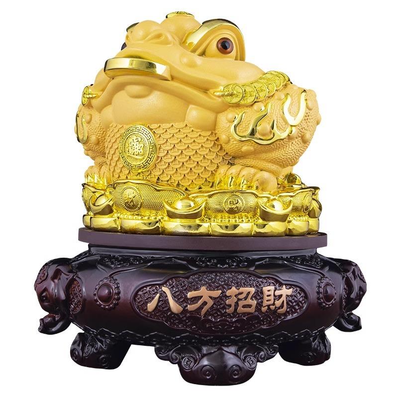 招财金蟾摆件大号三足蟾蜍开业礼品金蝉店铺办公室收银台装饰品