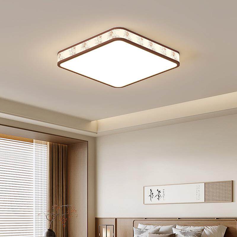 全光谱护眼实木风扇吸顶灯新中式长方形客厅禅意中国风餐厅卧室灯