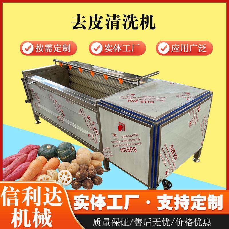 土豆大姜毛辊清洗机根茎类中草药去皮清洗机大芋头去皮机器