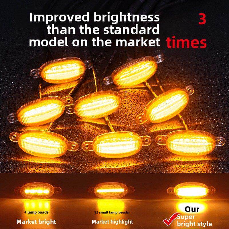 中性汽车格栅小黄灯外观修改前保险杠警告灯Led日间运行灯越野皮