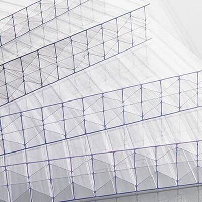 米字pc塑聚碳酯玻璃雨瓦采光透明酸棚中SJX空板料板定制阳光板