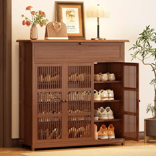 鞋柜高款立式入户一体玄关柜门外走廊用透气带门鞋架大容量收纳柜