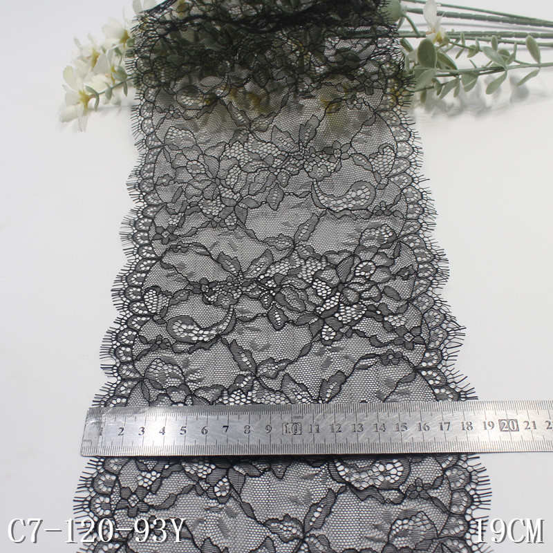 唐隆多色轻薄双边波浪无弹睫毛花边 DIY服装窗帘19cm蕾丝花边辅料