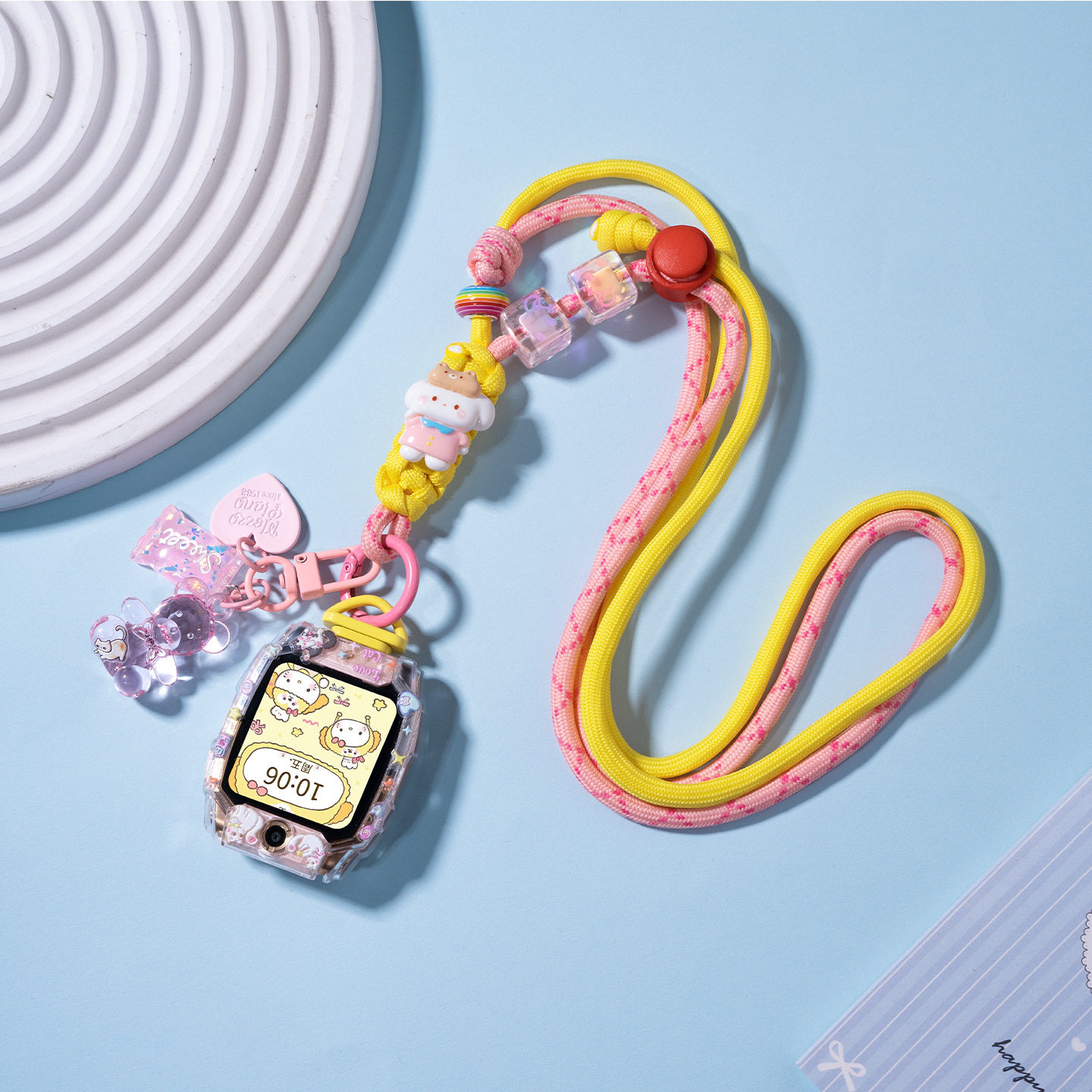 适用小天才W2123AC儿童电话手表D5表带Z11挂脖绳Z7SZ6pro保护壳套