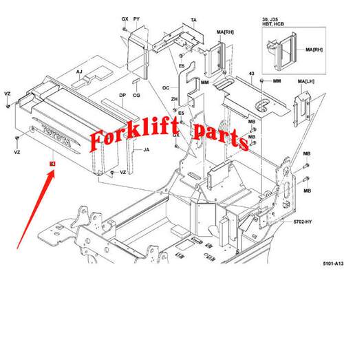TOYOTA丰田叉车配件7FB15/8FB20控制器护板保护盖52412-13130-71