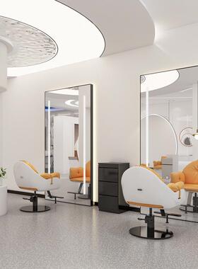 理发03254店镜子带LD灯美发店镜E发廊专台用网红发镜烫染镜单面简