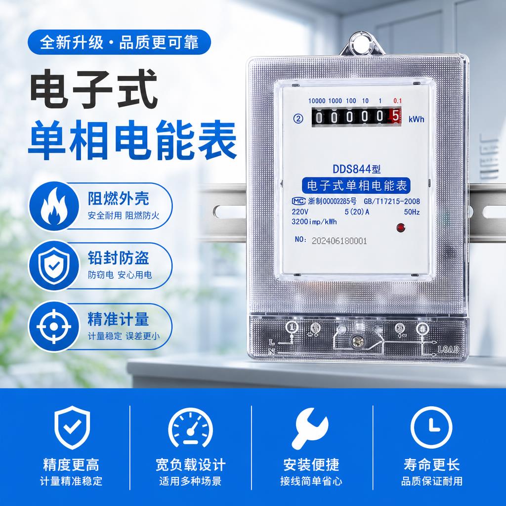 单相家用出租房智能电能表单相电子式电度表电子电表220V火表10A