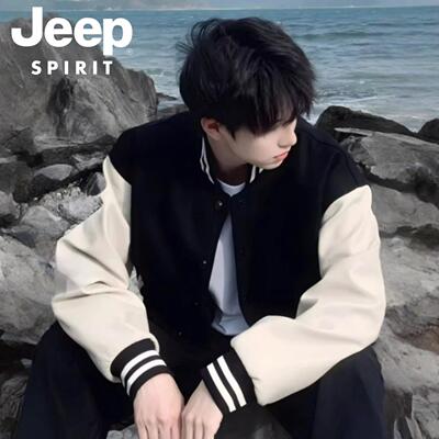 JEEP SPIRIT飞行员夹克外套男春秋季2025新款高端休闲男士棒球服