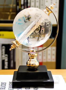 北欧式水晶球地球仪轻奢家居摆饰酒柜书房书柜装饰工艺礼品摆饰商