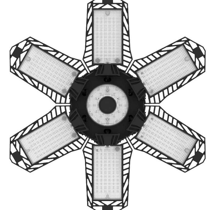 新款6叶车库灯工矿灯LED6+1叶铸铝款六叶厂房灯